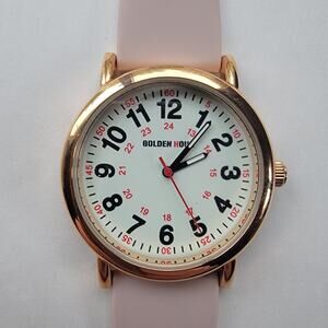 Vintage Watches Golden Hour Silicone Womens Quartz Gold Case Dial